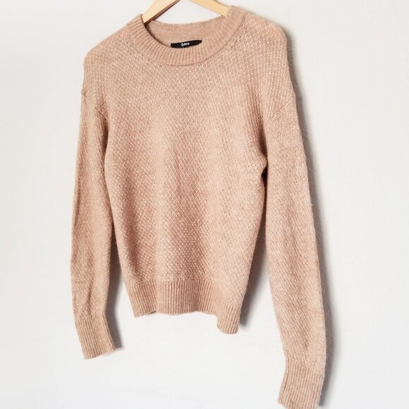 Quince Baby Alpaca-Wool Diamond Stitch Crewneck Sweater M Natural Lightweight - Picture 6 of 15